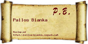 Pallos Bianka névjegykártya